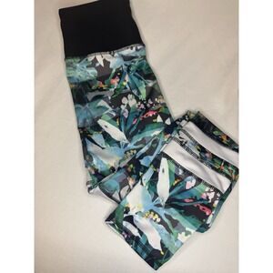 Athletic Leggings Sz S Watercolor‎ Tropical Boho Jungle